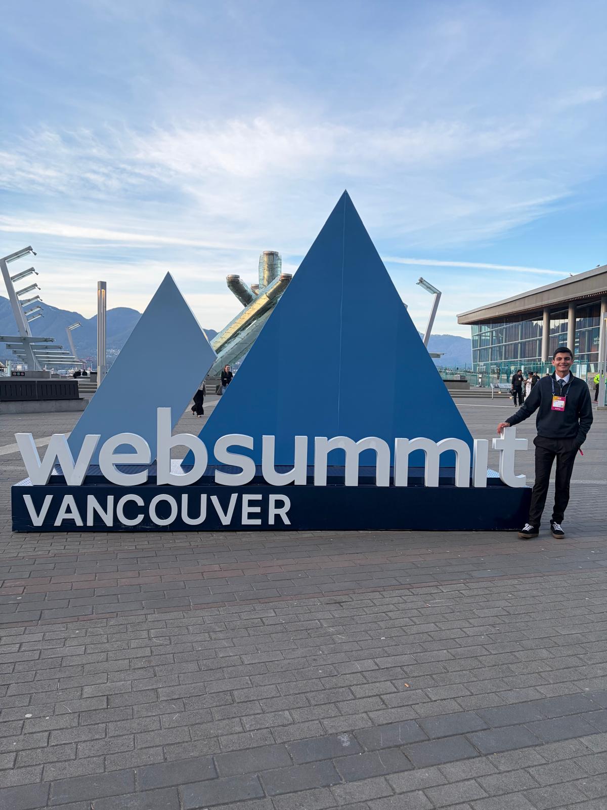 Outside the Web Summit Vancouver sign