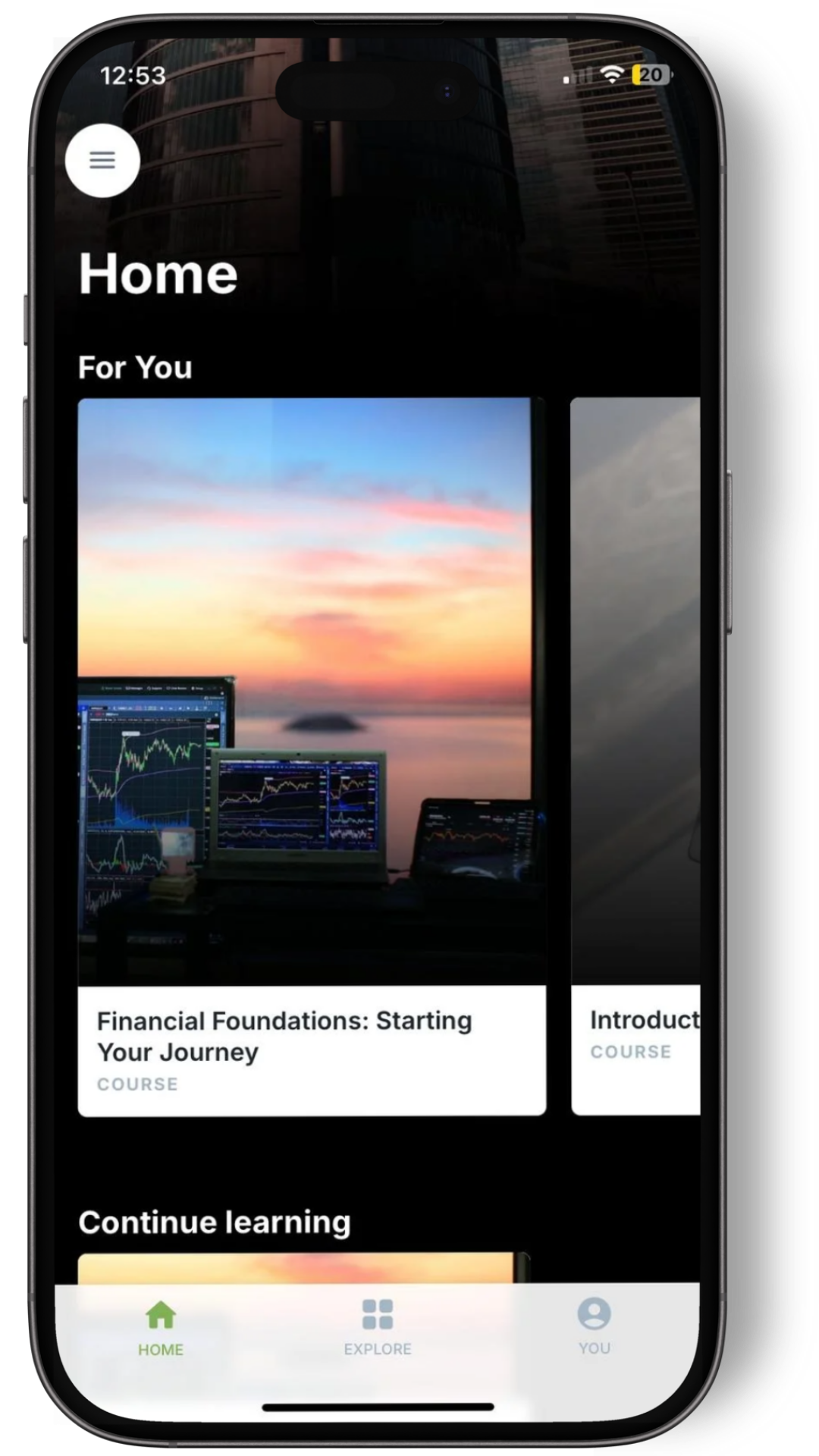 XChange app screen 1